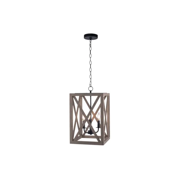 Kalida 3 - Light Walnut Lantern Pendant