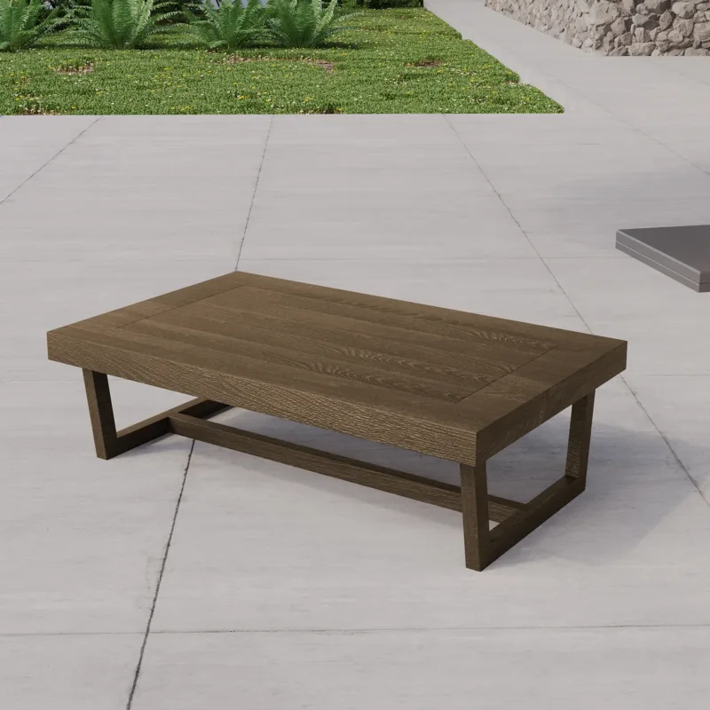 Elysian Solid Wood Outdoor Square Coffee Table - Image 3