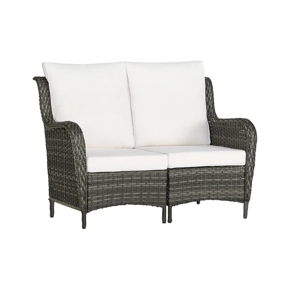 Outdoor Wicker Loveseat - Two Single Armchairs Combined - Image 1