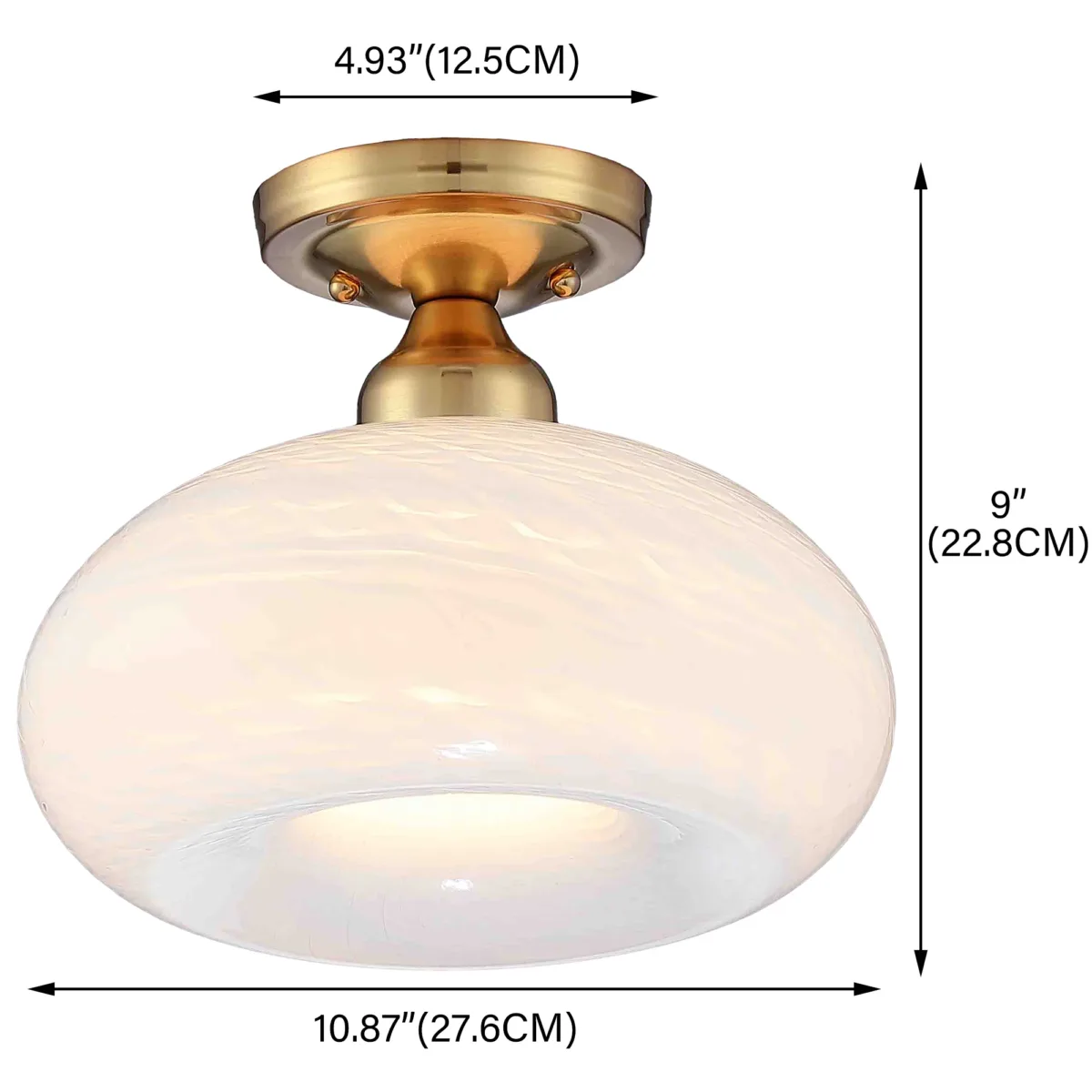 Deontre Glass Semi Flush Mount - Image 2