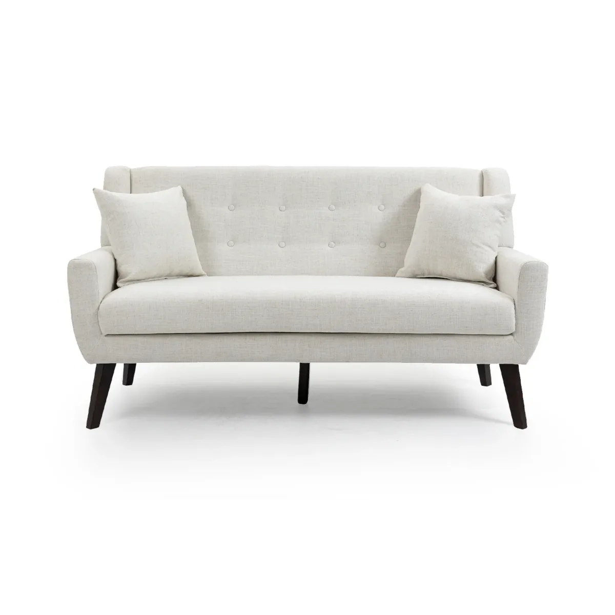 Marven 63" Button Tufted Upholstered Loveseat - Image 1