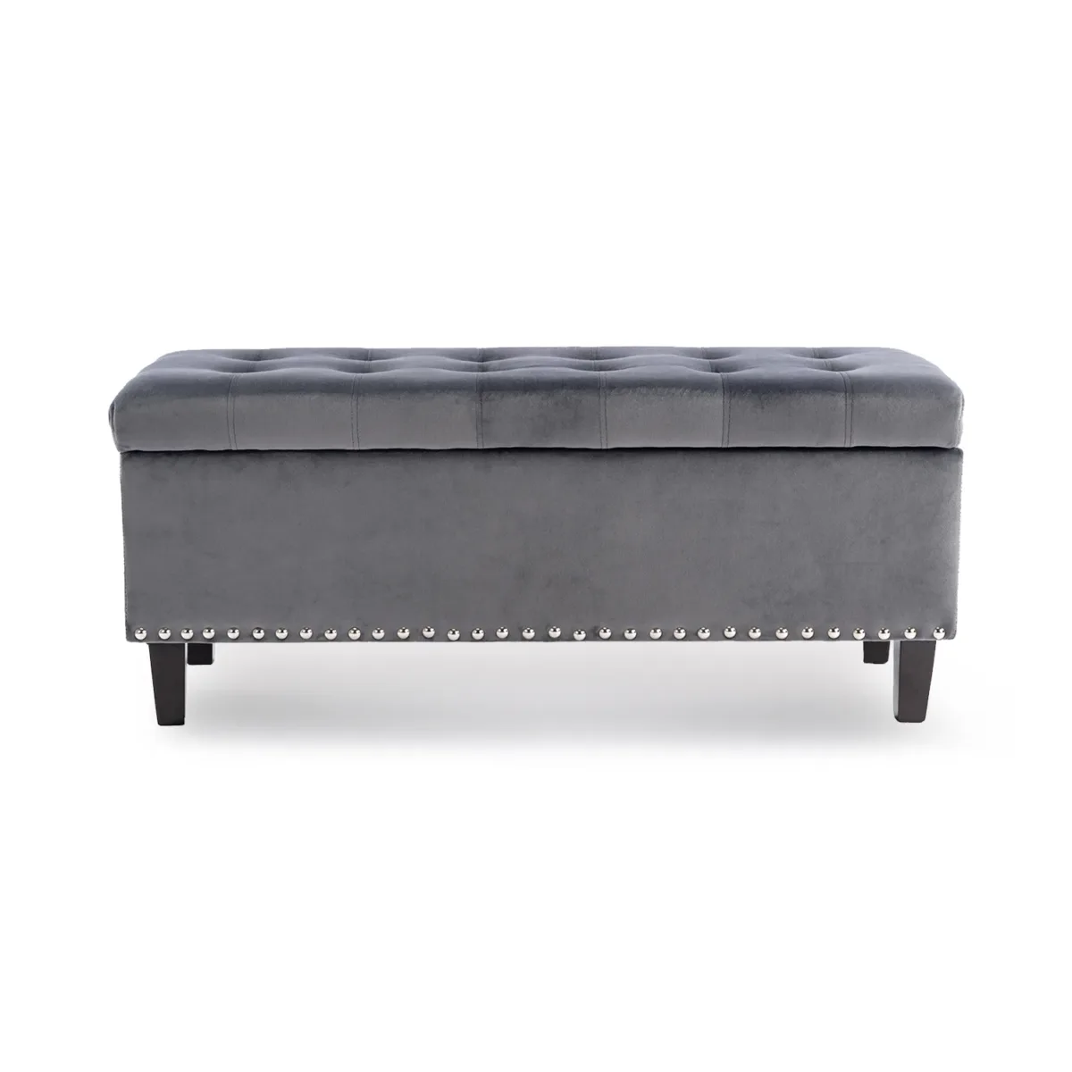 Worcester Velvet Ottoman - Image 1