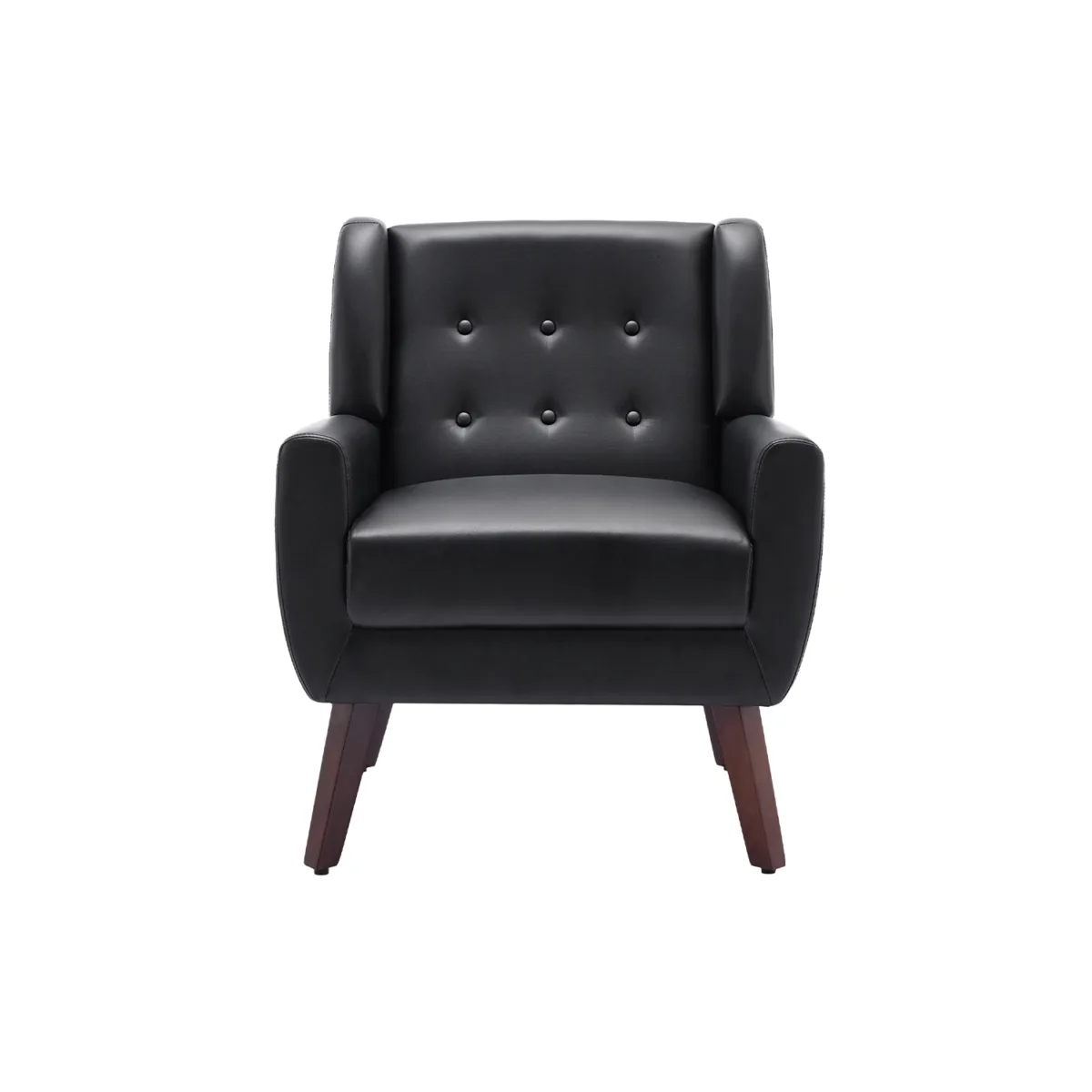 Orsona Button Tufted Faux Leather Accent Chair - Image 1