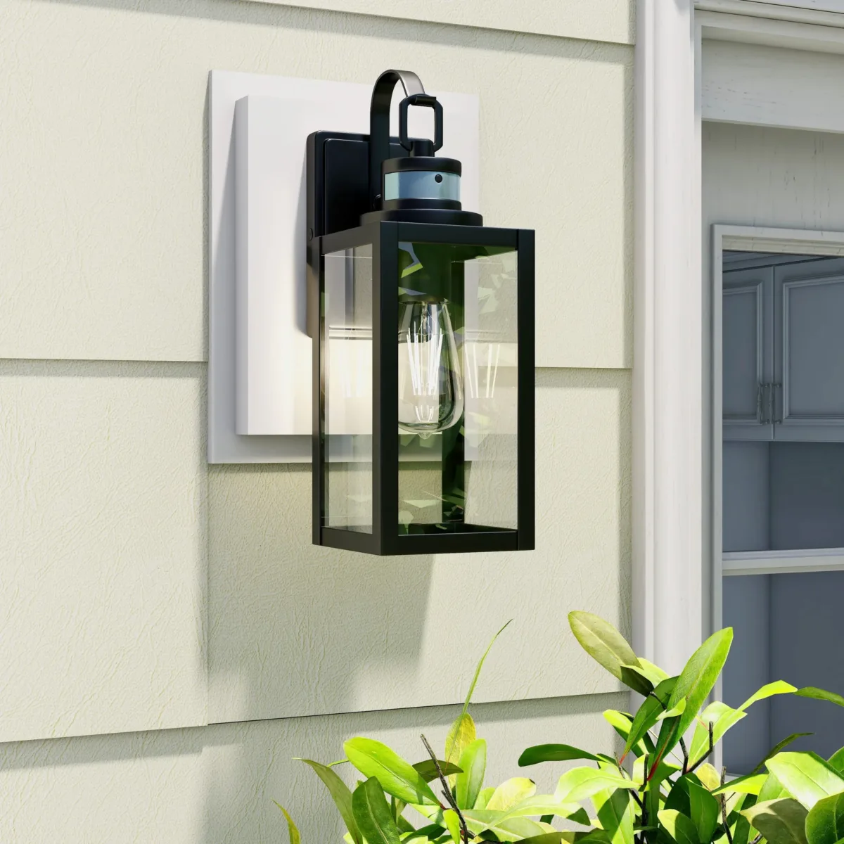 Bessie 1-Light Black Motion Sensor Outdoor Wall Lights Dusk to Dawn Light Fixture - Image 4