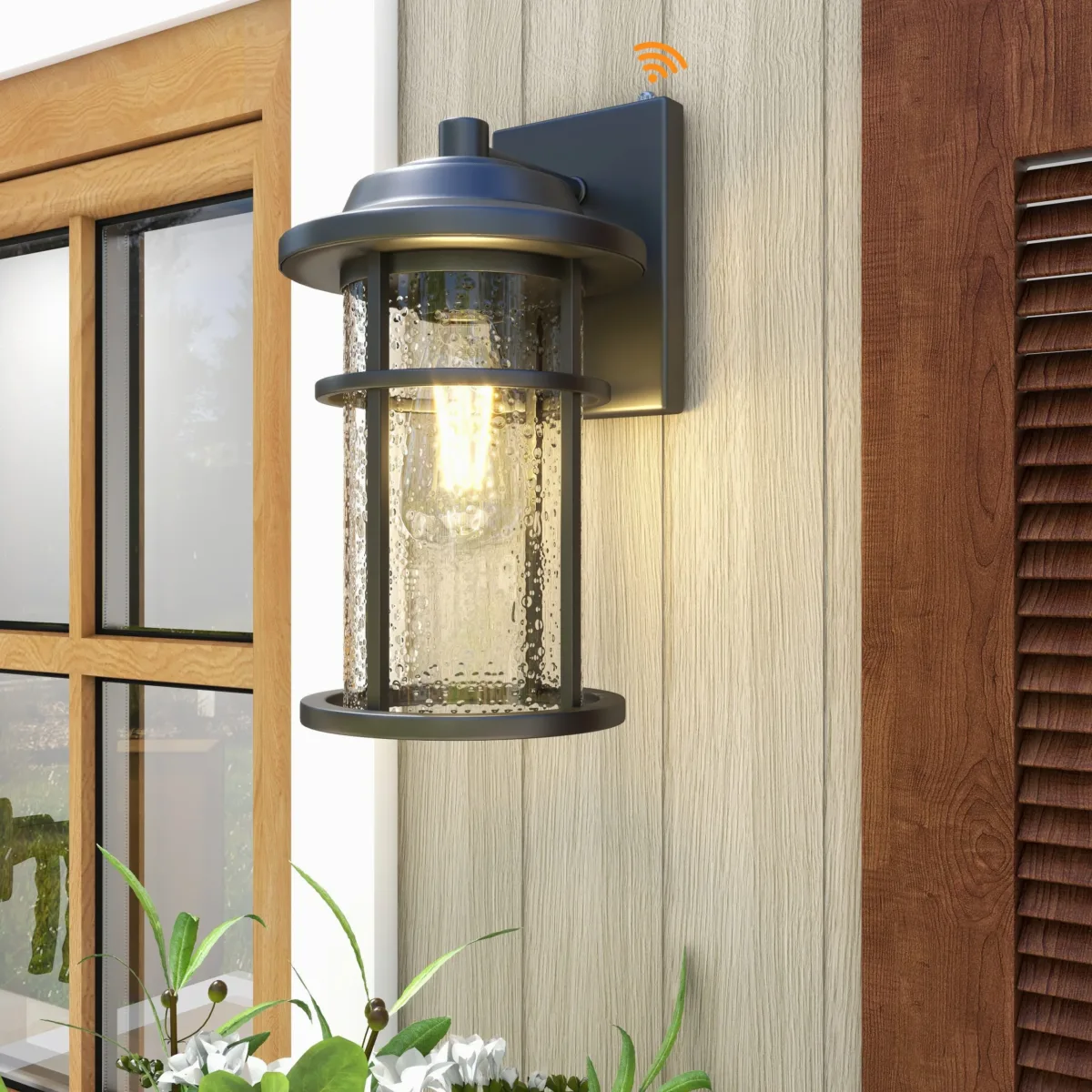 Schlesinger 1-Light Metal Wall Light With Dusk to Dawn - Image 3