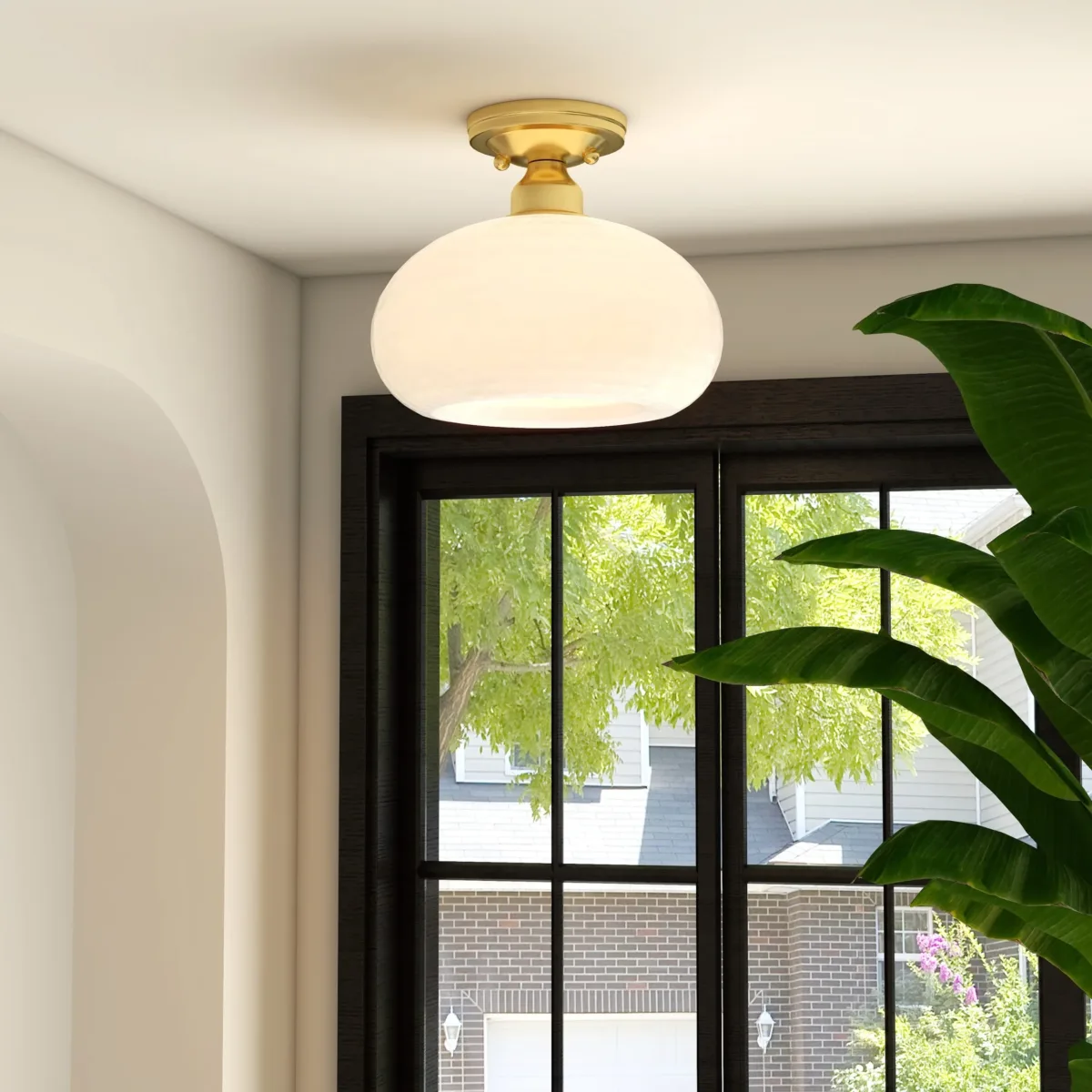 Deontre Glass Semi Flush Mount - Image 4