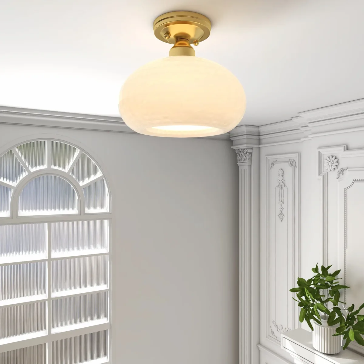 Deontre Glass Semi Flush Mount - Image 3