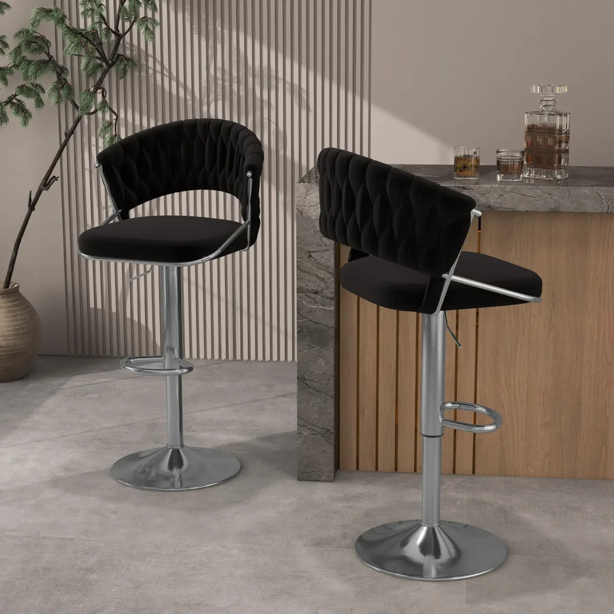 Donte Swivel Upholstered Adjustable Height Counter Stool - Image 8