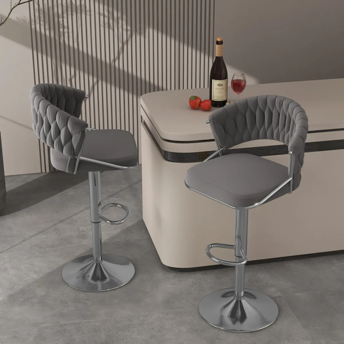 Donte Swivel Upholstered Adjustable Height Counter Stool - Image 9