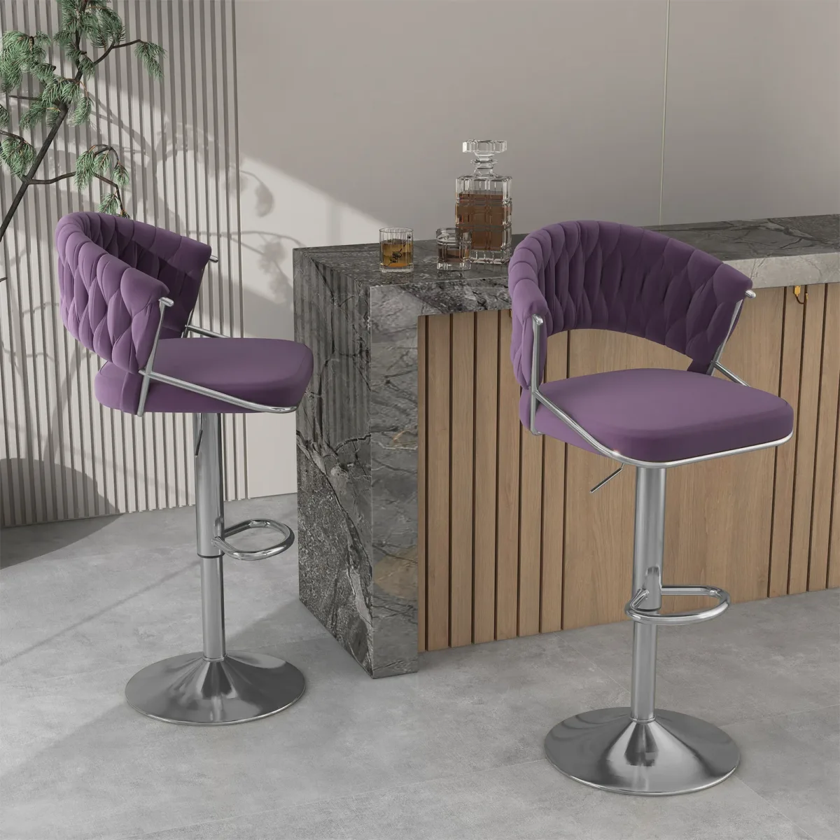 Donte Swivel Upholstered Adjustable Height Counter Stool - Image 12