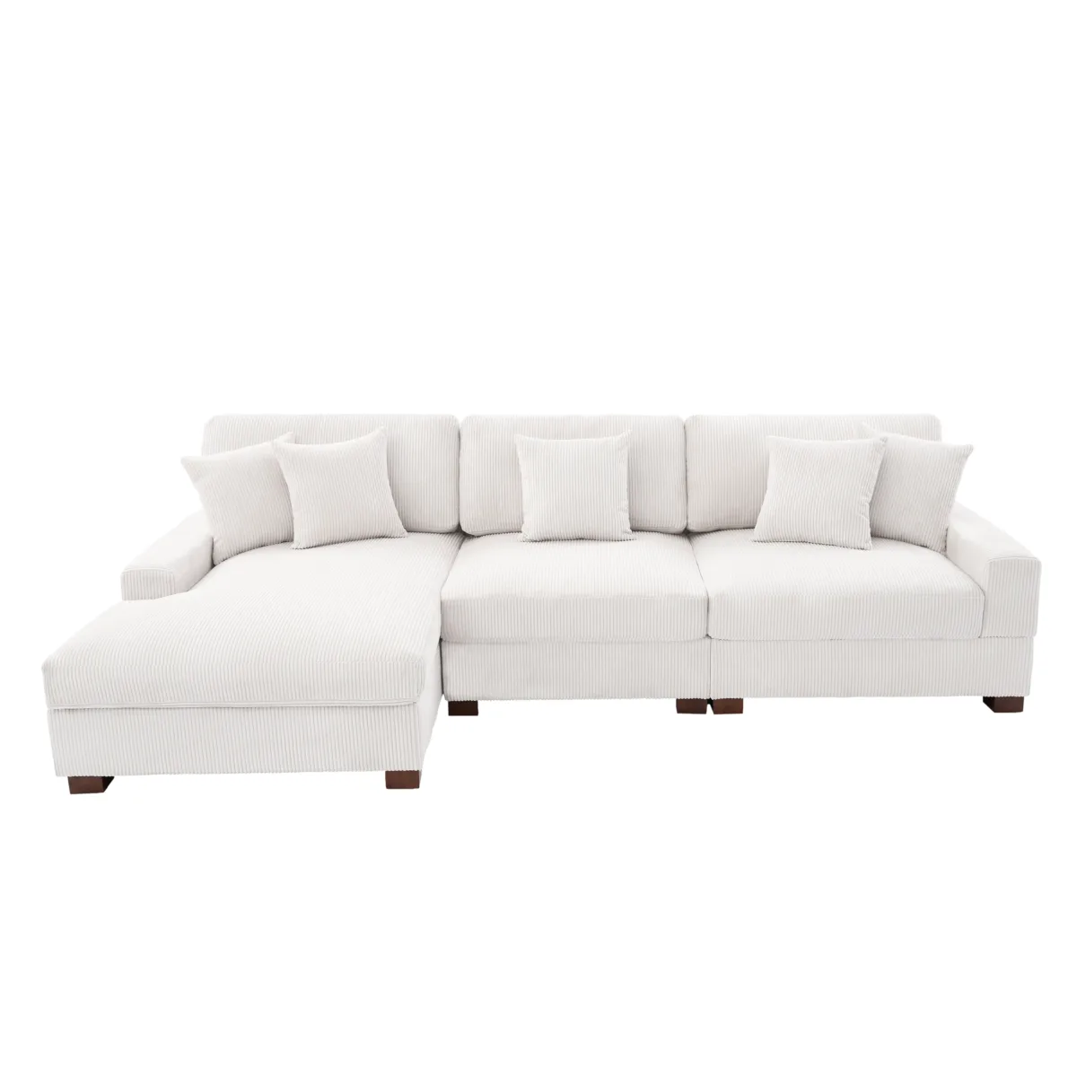 Phydra 3-Piece L-Shape Cordurey Sectional Sofa - Image 1