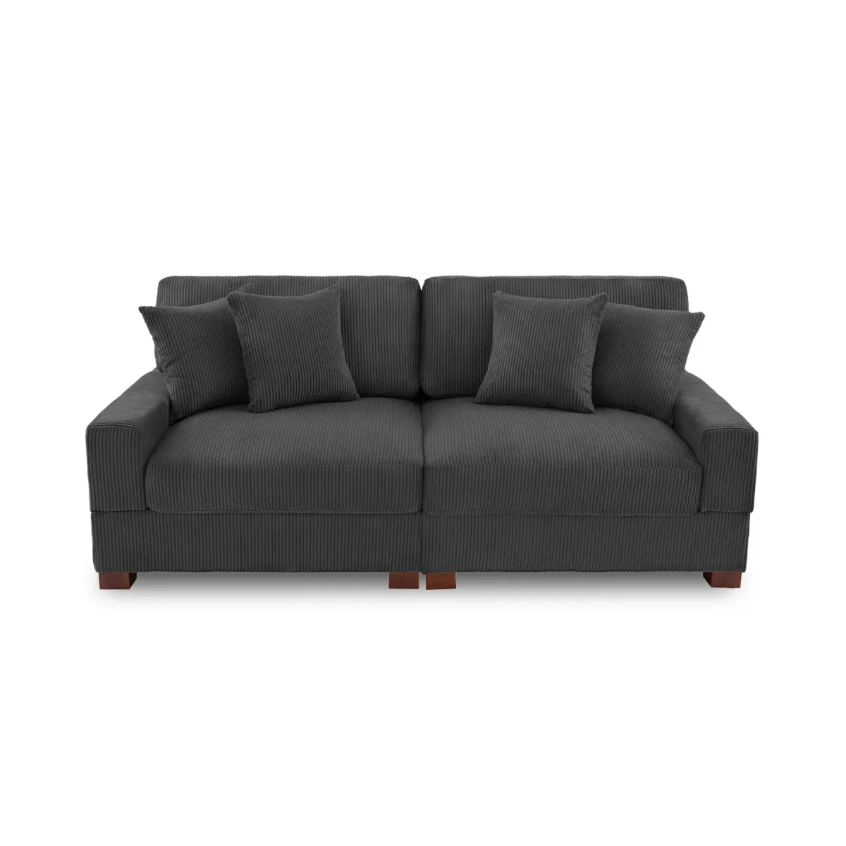 Phydra 81.9" Modular Corduroy Sofa with Pillows - Image 1