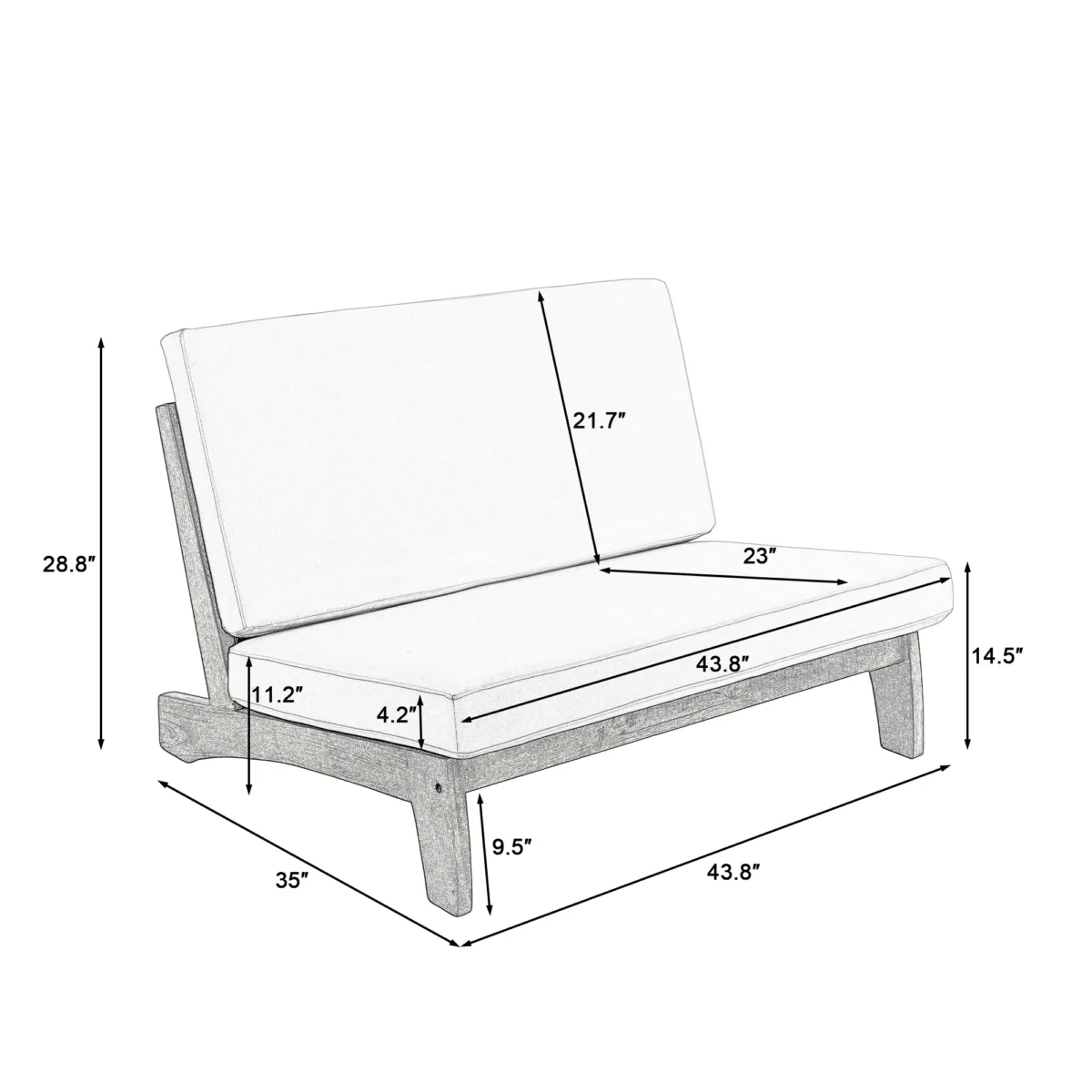 Elysian 4-Piece Fabric Outdoor Patio Loveseat Set - Image 5