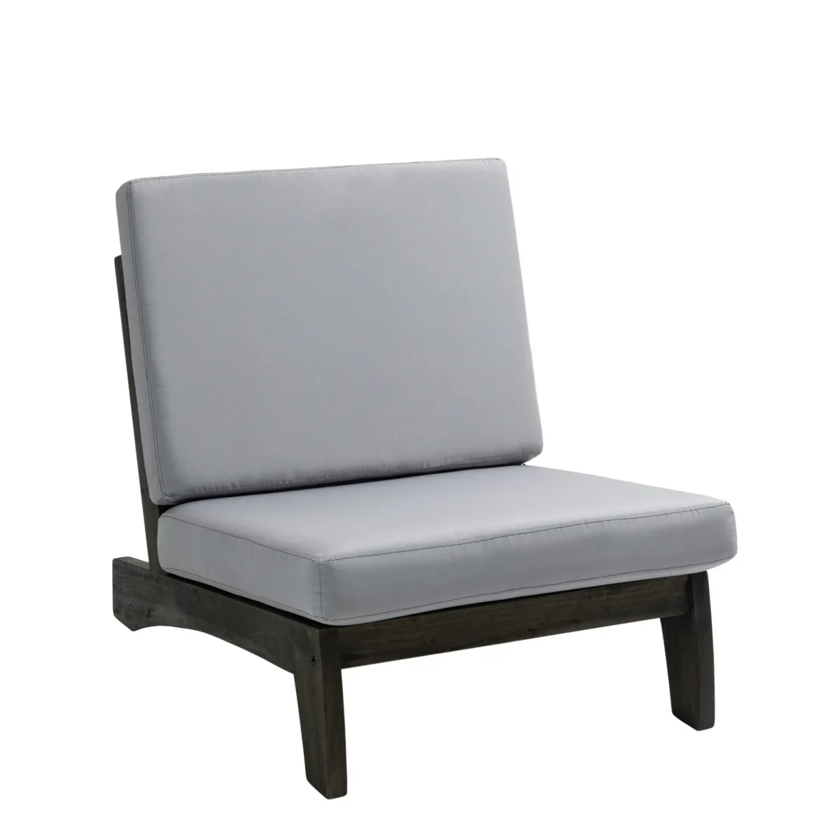 Elysian Wooden Outdoor Patio Armless Chairs Set of 2 - Image 6