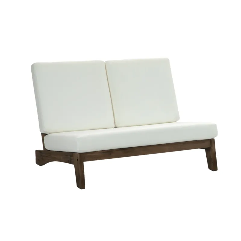 Elysian Split-Back Wooden Outdoor Armless Loveseat - Image 5