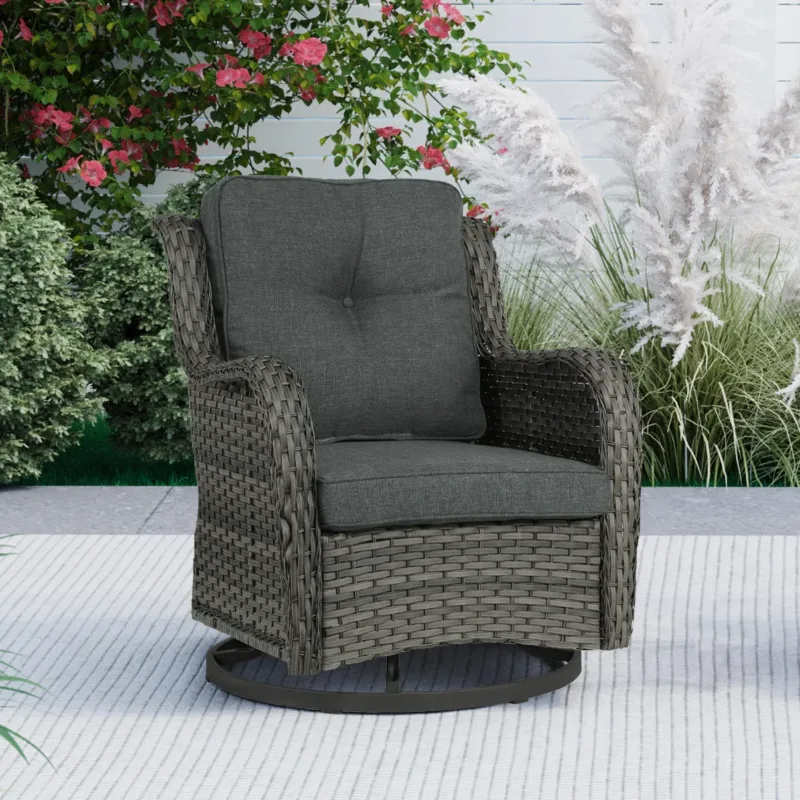Outdoor Avalise Rocker Metal Chair with Cushions - Image 4