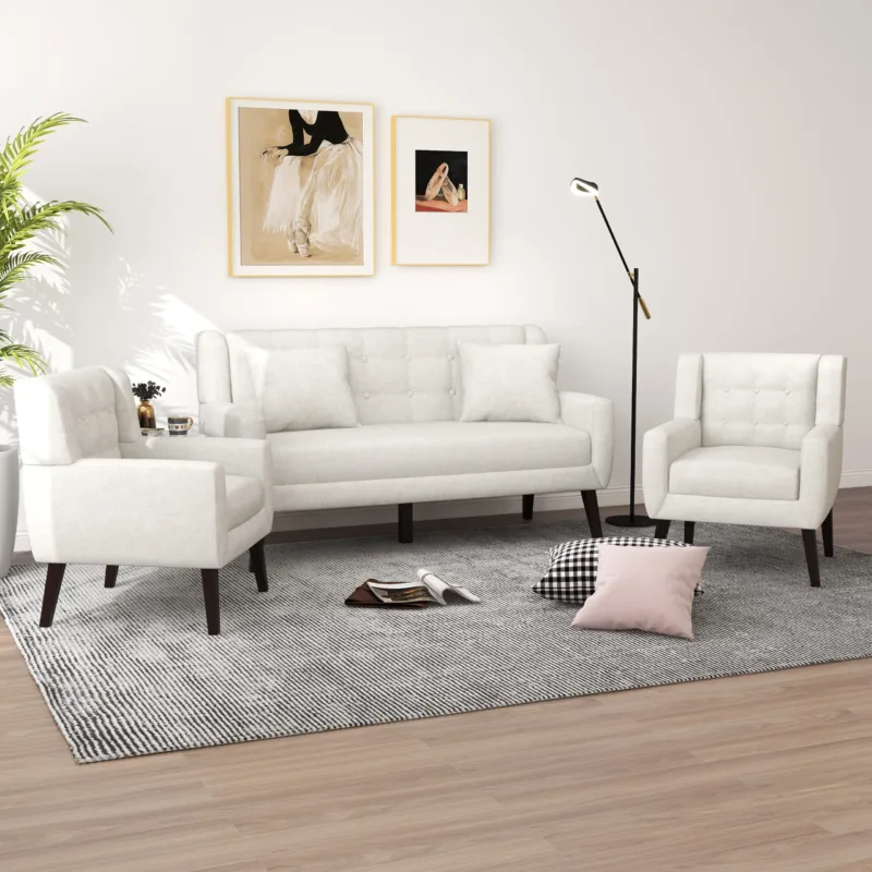 Marven 63" Button Tufted Upholstered Loveseat - Image 2