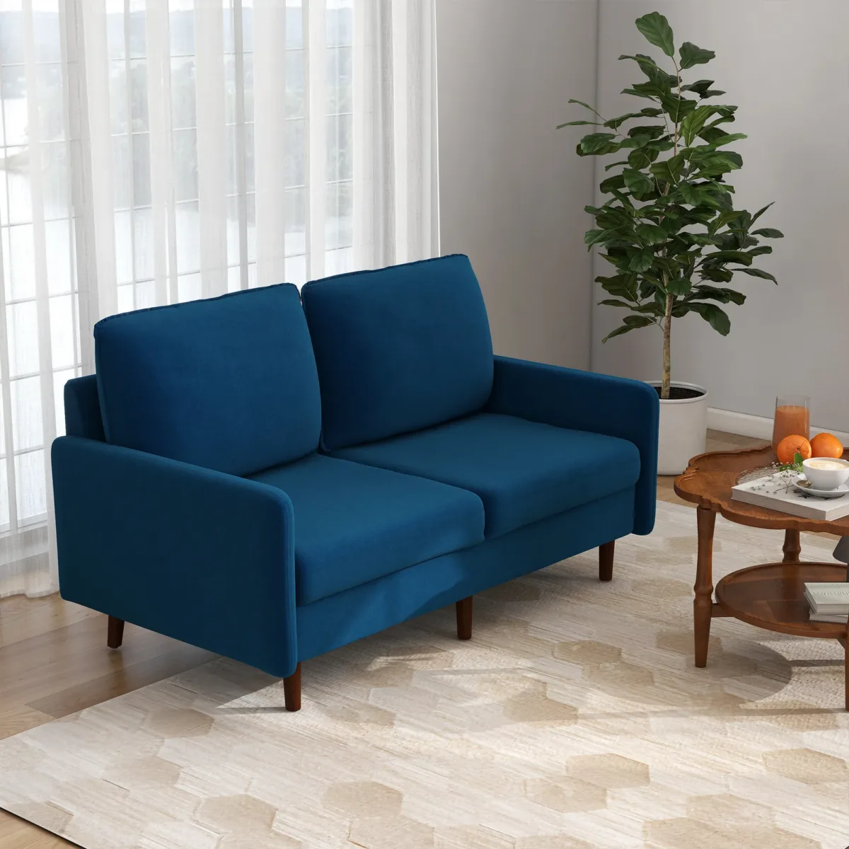 Lioran 56.9" Modern Velvet Loveseat - Image 3