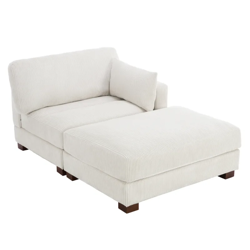 Auralyn Corduroy Upholstered Chaise Lounge