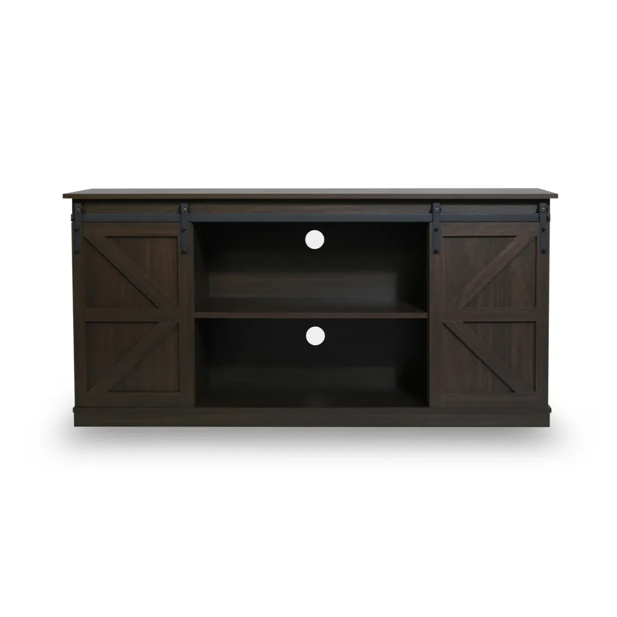 Youssouf 57.8" Wood TV-Stand With Barn Doors For TVs Up To 60" - Image 1