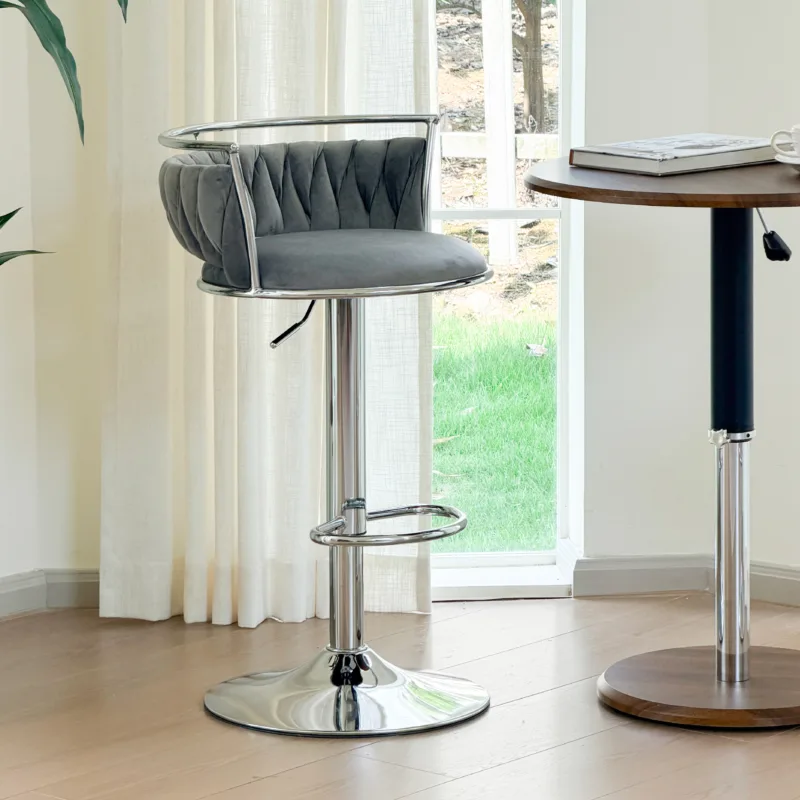 Letizia Swivel Upholstered Counter Stool (Set of 2) - Image 2