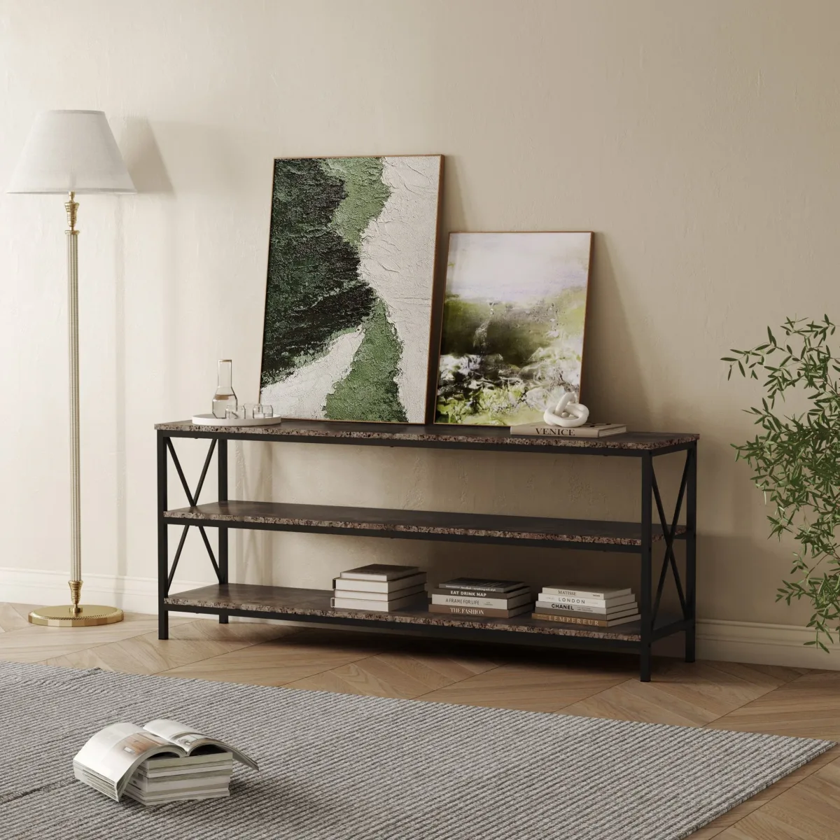 Youssouf 57.9" Wood TV-Stand For TVs Up To 60" - Image 3