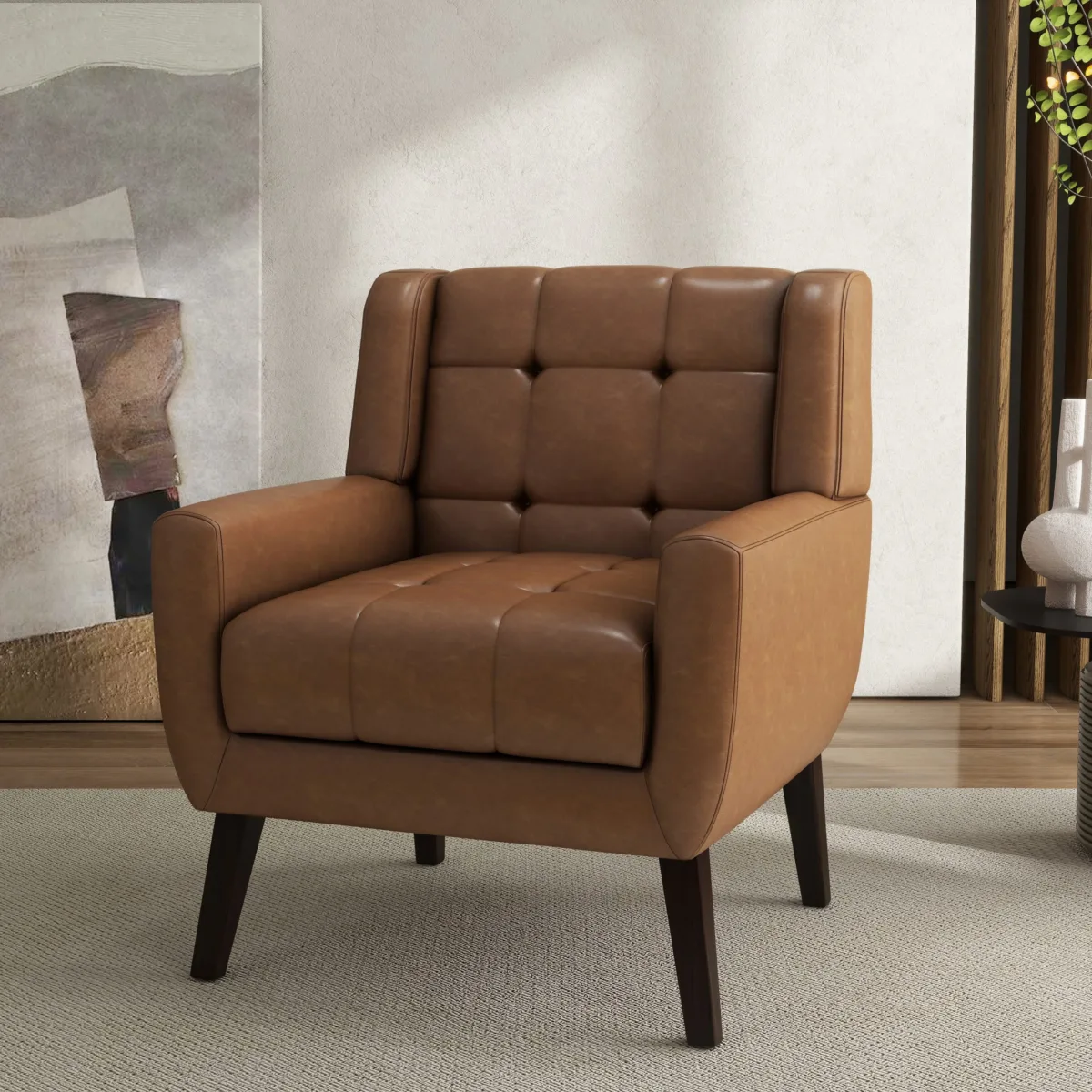 Lexeron Mid Century Modern Tufted Accent Chair - Image 9