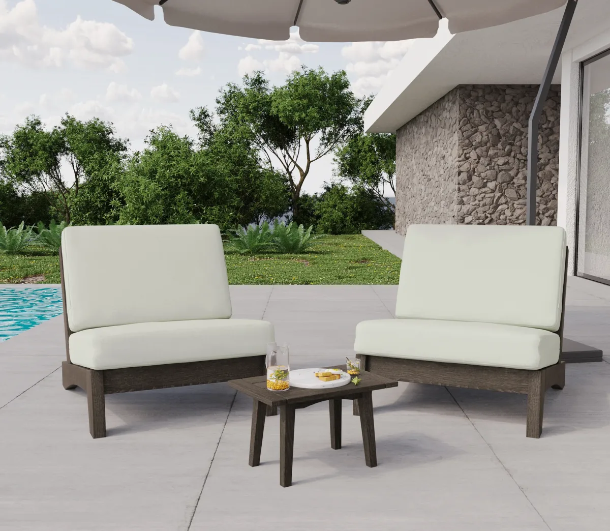 Elysian 3-Piece Lounge Chair Set with Side Table - Image 1