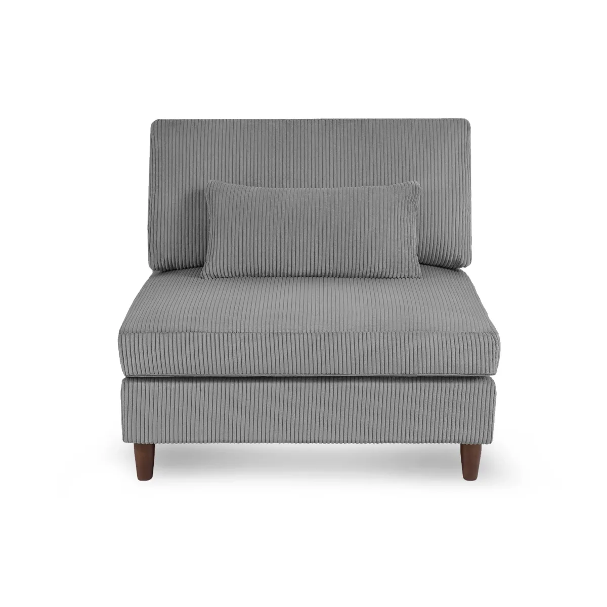 Renko Modular Corduroy Armless Chair with Pillow - Image 1