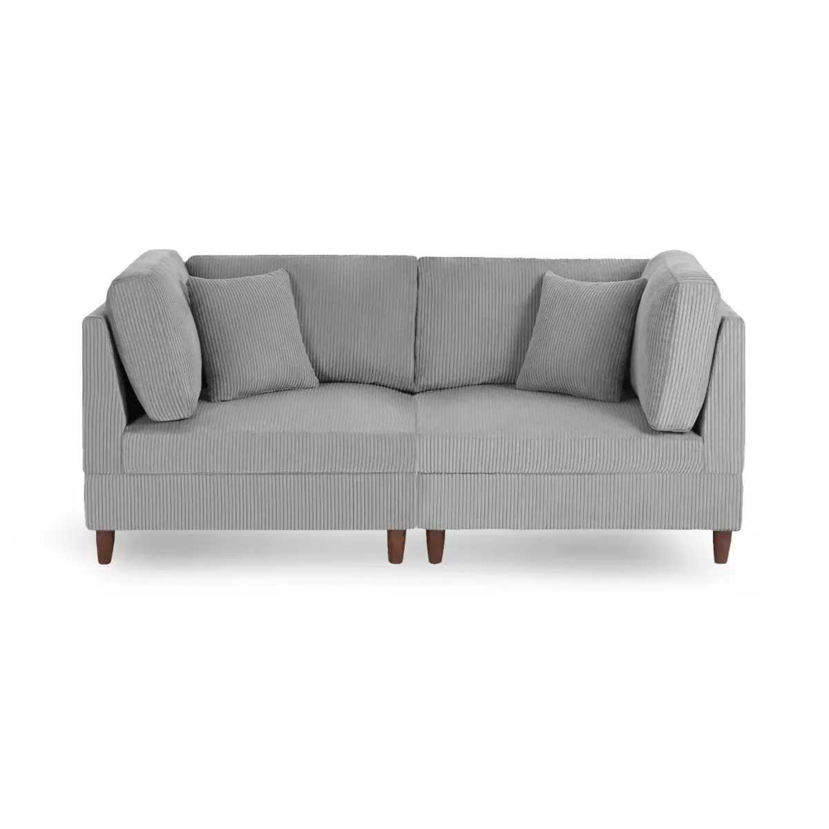 Renko 81.8" Modular Corduroy Sofa with Pillows - Image 1
