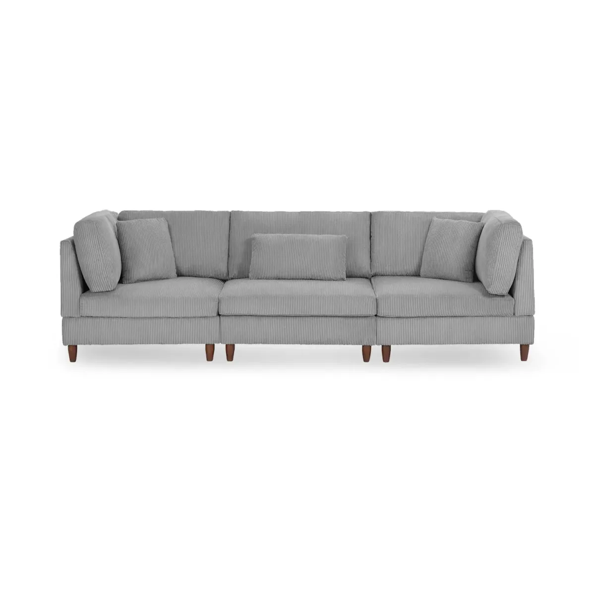 Renko 120.4" Modular Corduroy Sofa with Pillows - Image 1