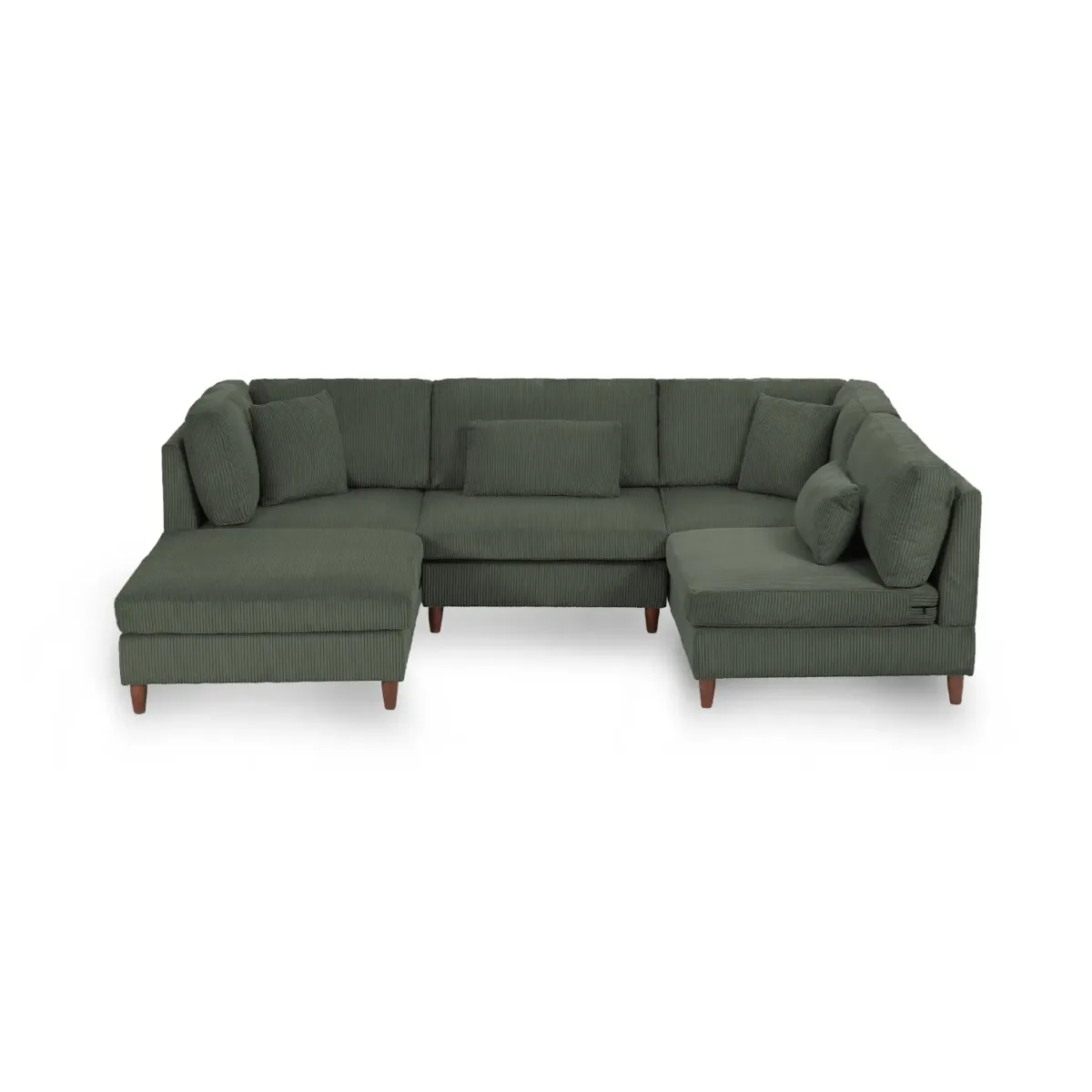 Renko 5-Piece U-Shape Corduroy Sectional Sofa - Image 1