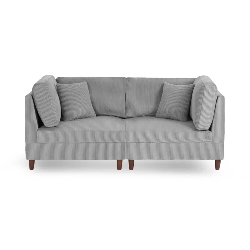 Renko 81.8" Modular Corduroy Sofa with Pillows