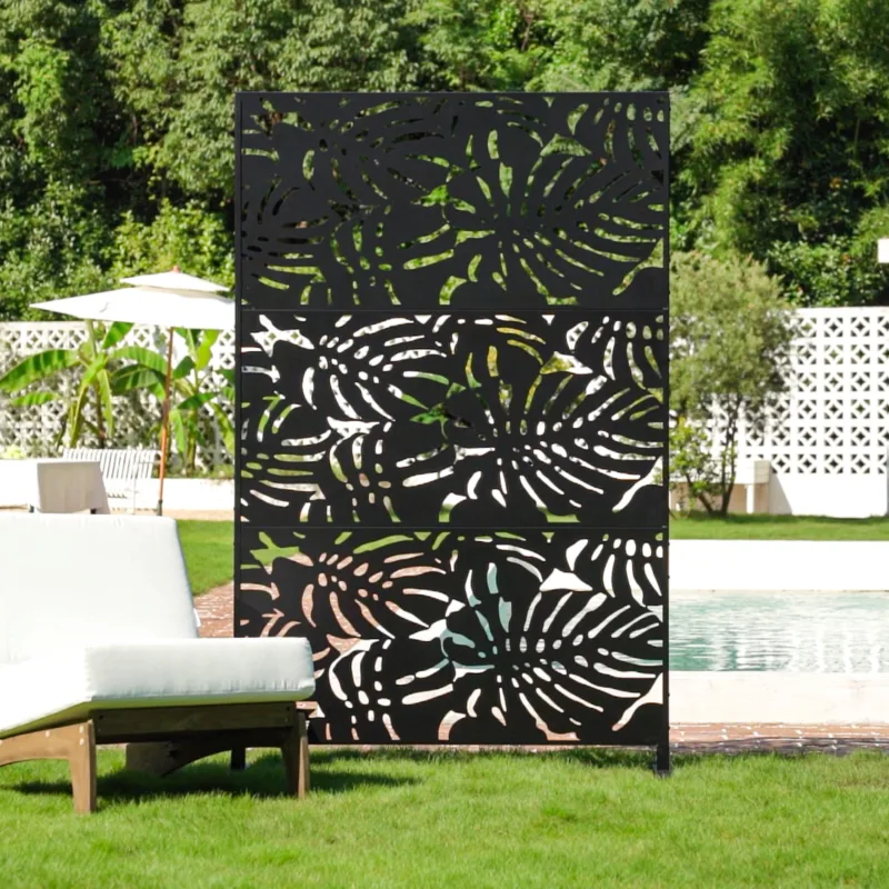 6 ft. H x 4 ft. W Stanaford Durable Metal Privacy Screen with Decorative Patterns - Image 2