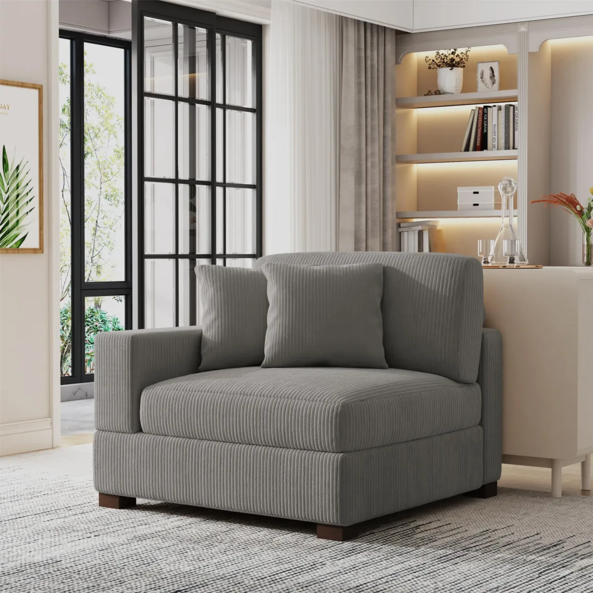 Phydra Right Arm Facing Modular Corduroy Accent Chair - Image 6
