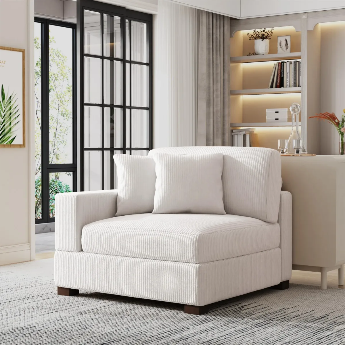 Phydra Right Arm Facing Modular Corduroy Accent Chair - Image 2