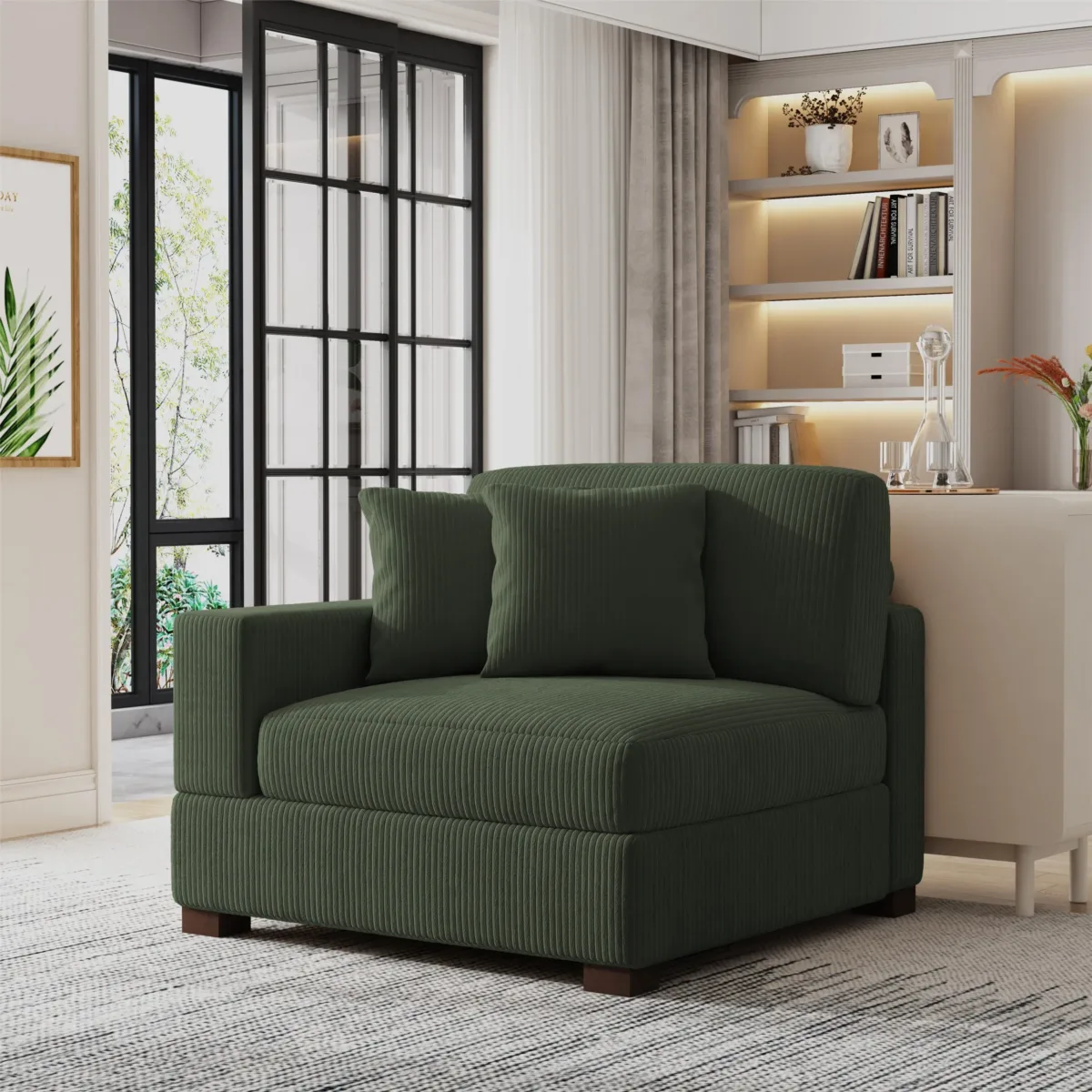 Phydra Right Arm Facing Modular Corduroy Accent Chair - Image 5