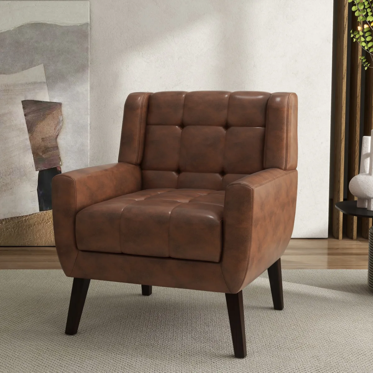 Lexeron Mid Century Modern Tufted Accent Chair - Image 8