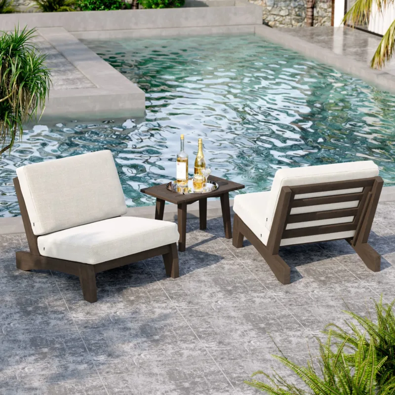 Elysian 3-Piece Lounge Chair Set with Side Table - Image 2