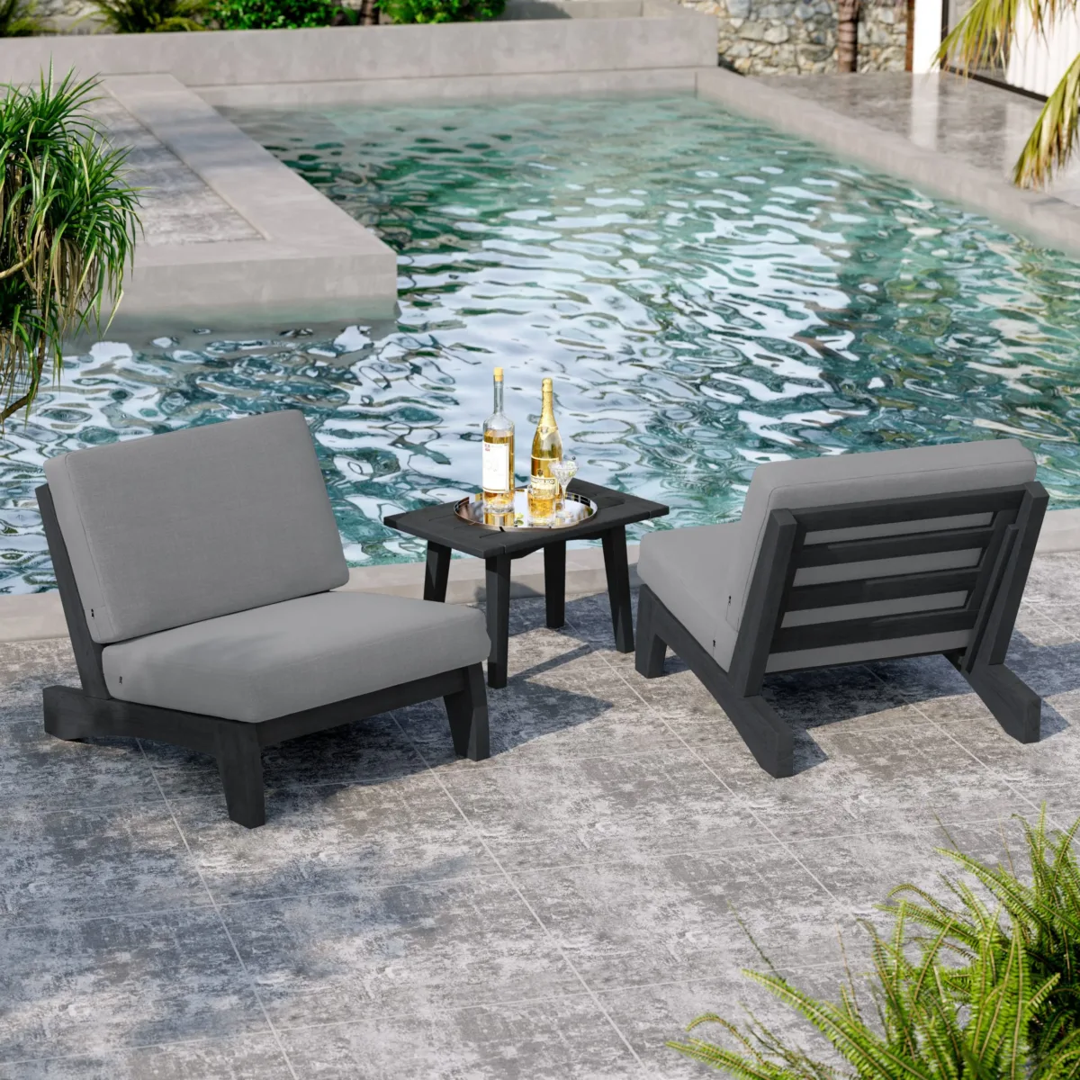 Elysian 3-Piece Lounge Chair Set with Side Table - Image 3