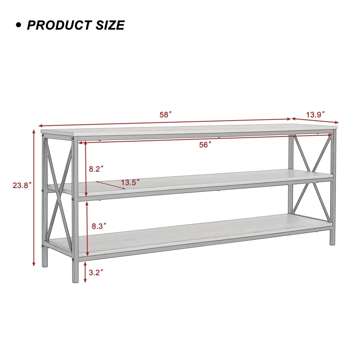 Youssouf 57.9" Wood TV-Stand For TVs Up To 60" - Image 2