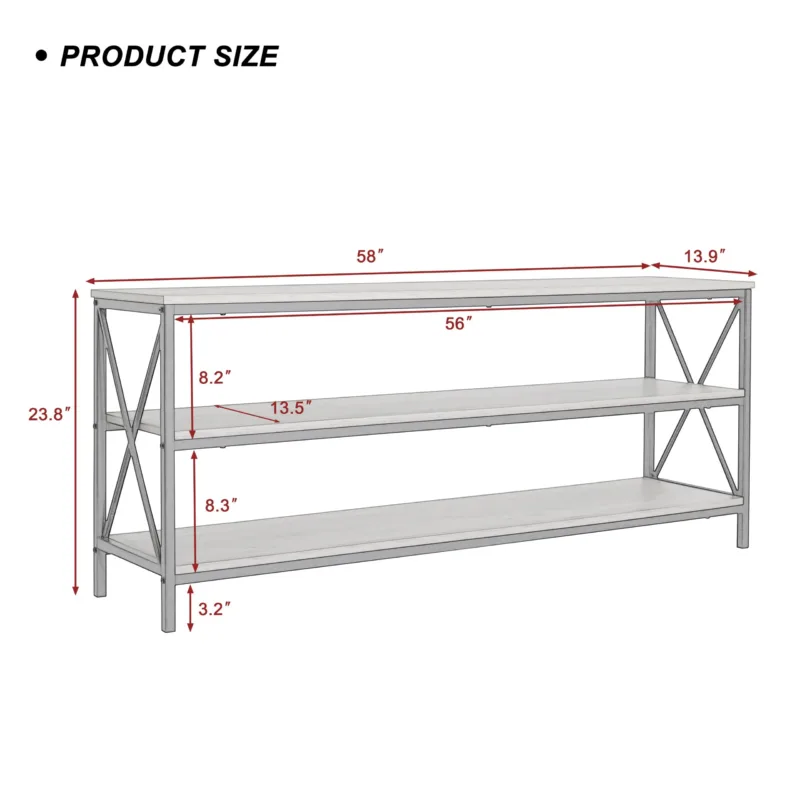 Youssouf 57.9" Wood TV-Stand For TVs Up To 60" - Image 2