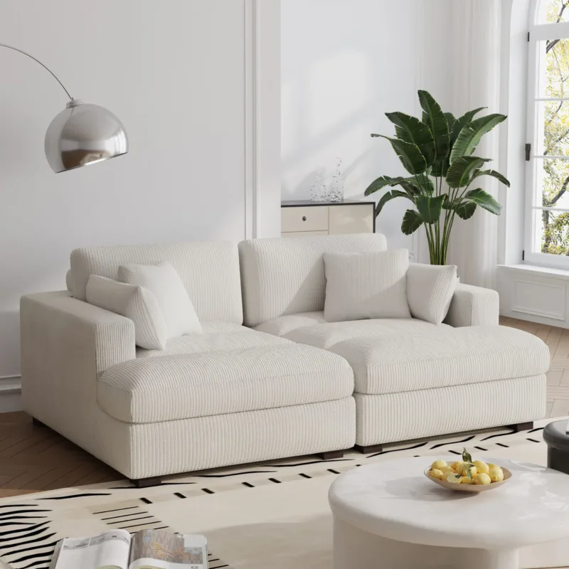 Sondera 82.6" Modular Corduroy Chaise Lounge Sofa - Image 8