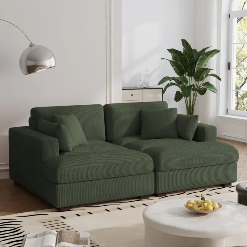 Sondera 82.6" Modular Corduroy Chaise Lounge Sofa - Image 6