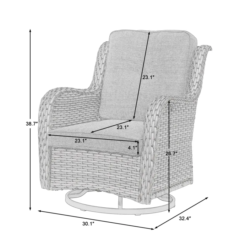 Outdoor Avalise Rocker Metal Chair with Cushions - Image 2
