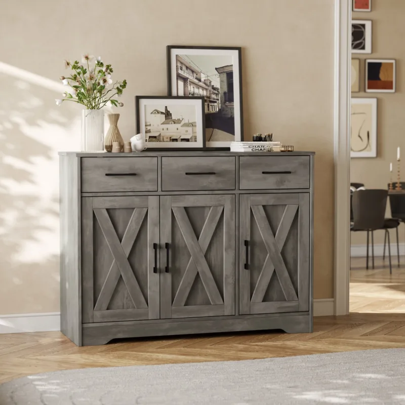 Youssouf 42.4" Wood Accent Cabinet With Three Drawers - Image 3