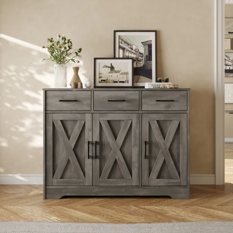 Youssouf 42.4" Wood Accent Cabinet With Three Drawers - Image 4