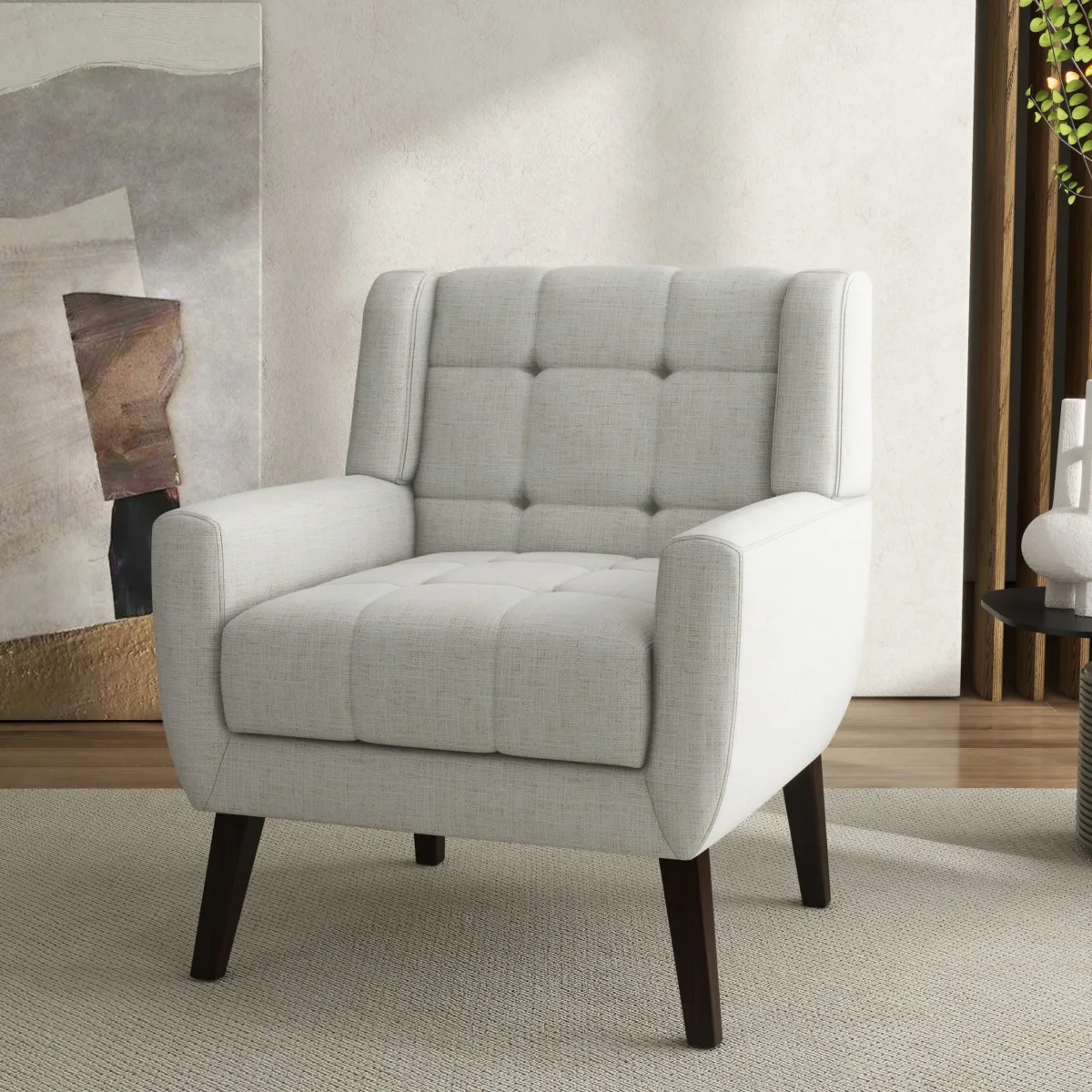 Lexeron Mid Century Modern Tufted Accent Chair - Image 2