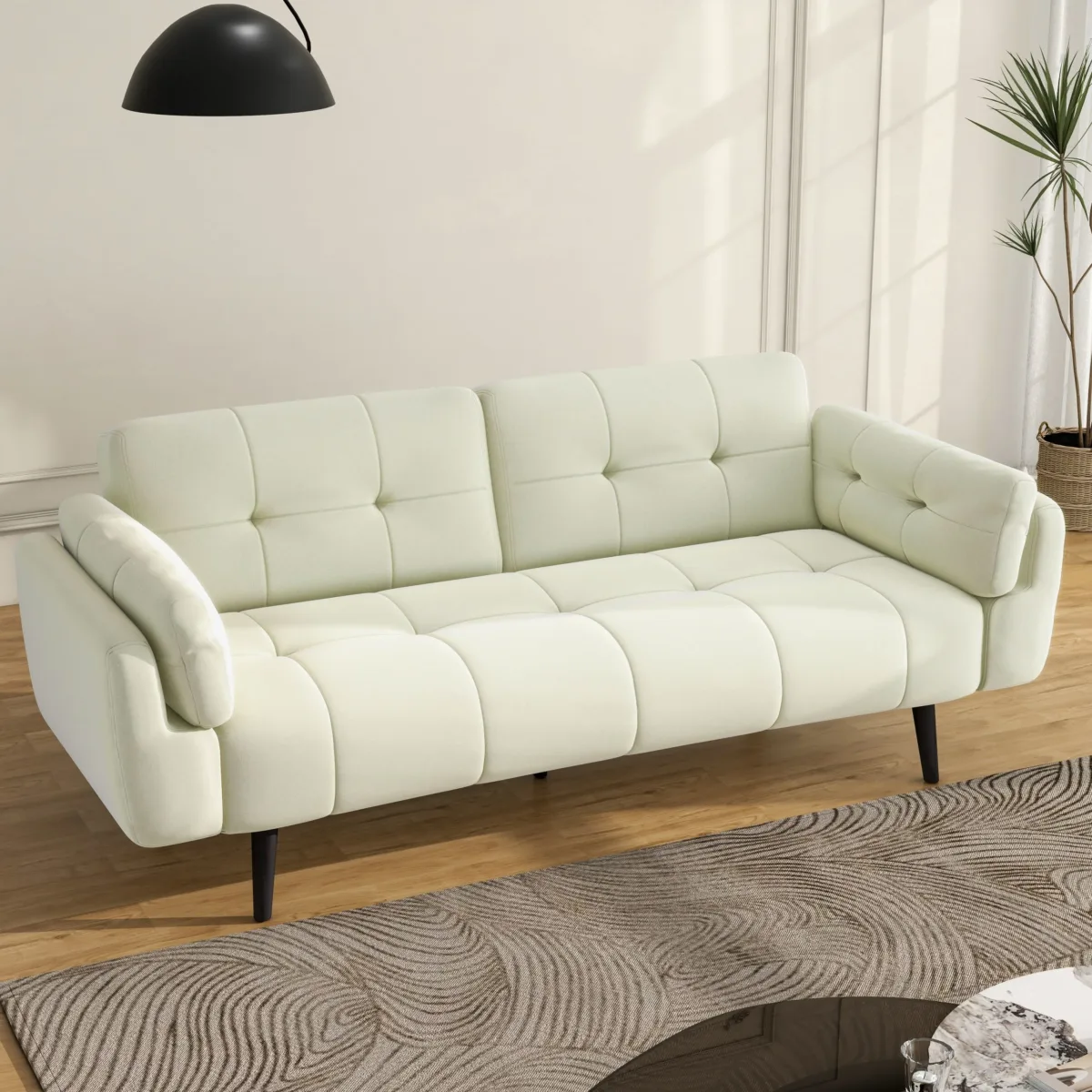 Brann 74.9" Flared Arm Convertible Sleeper Sofa - Image 5