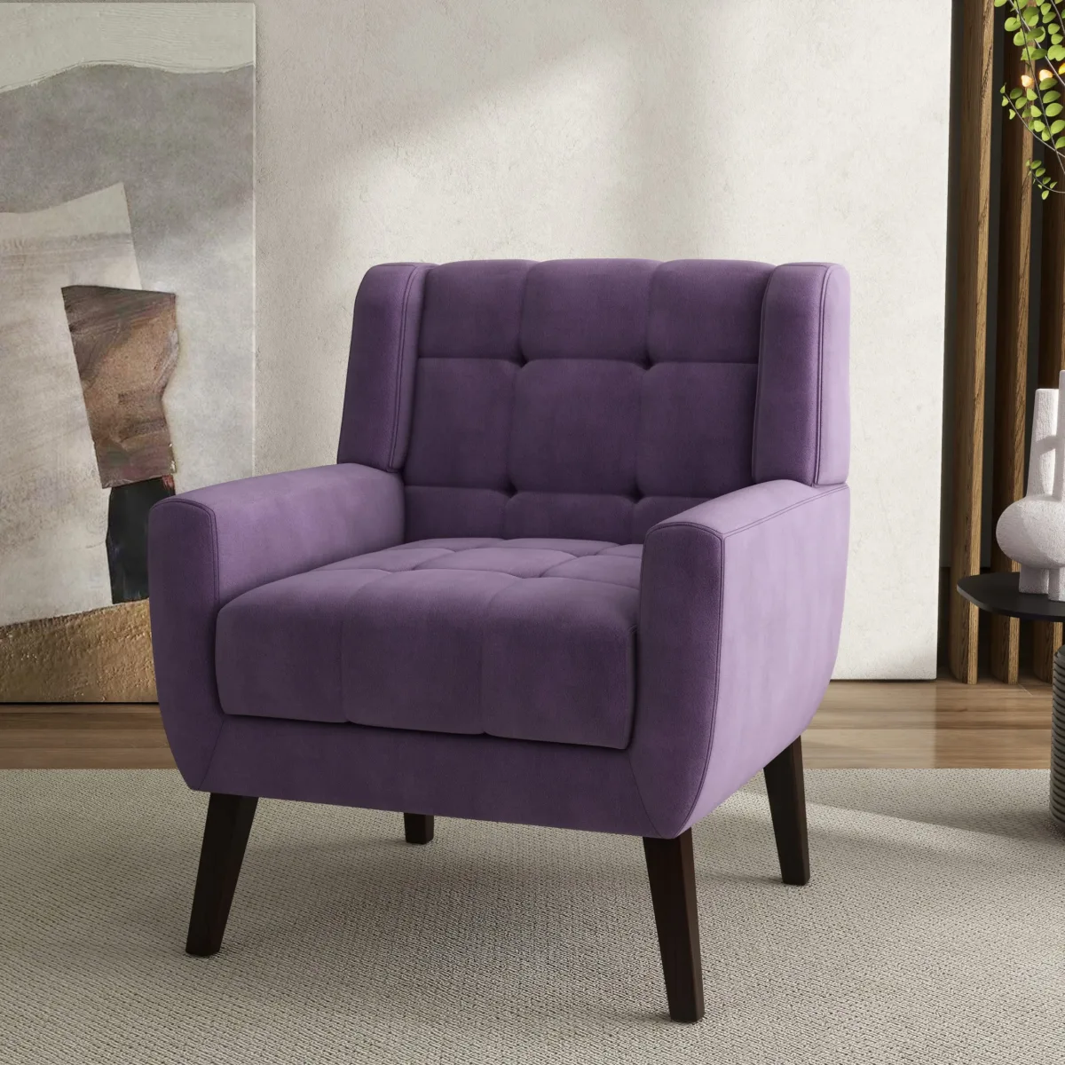 Lexeron Mid Century Modern Tufted Accent Chair - Image 13